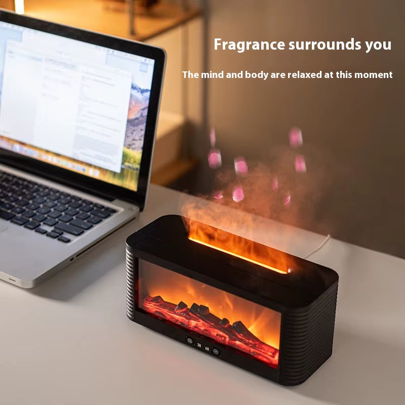 Simulated Bonfire Flame Diffuser Room Ultrasonic Fire Humidifier 250Ml Fireplace Essential Oil Aroma Diffuser with Timer